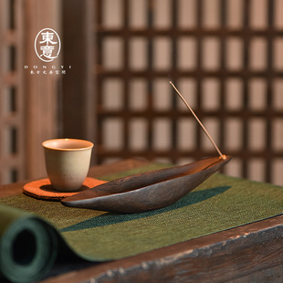 东意黑檀木沉香线香香插底座点香托盘诵喜香插线香点香器接灰盘