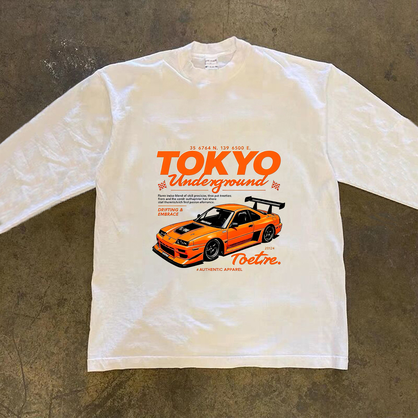 Adonis 100%纯棉重磅300克短袖长袖欧美复古汽车印花潮流百搭T恤