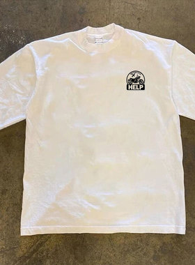 Adonis 100% 纯棉重磅 300 克短袖创意机车元素复古风长袖T恤