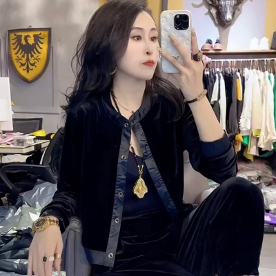 设计感假两件时尚长袖衬衫外套女