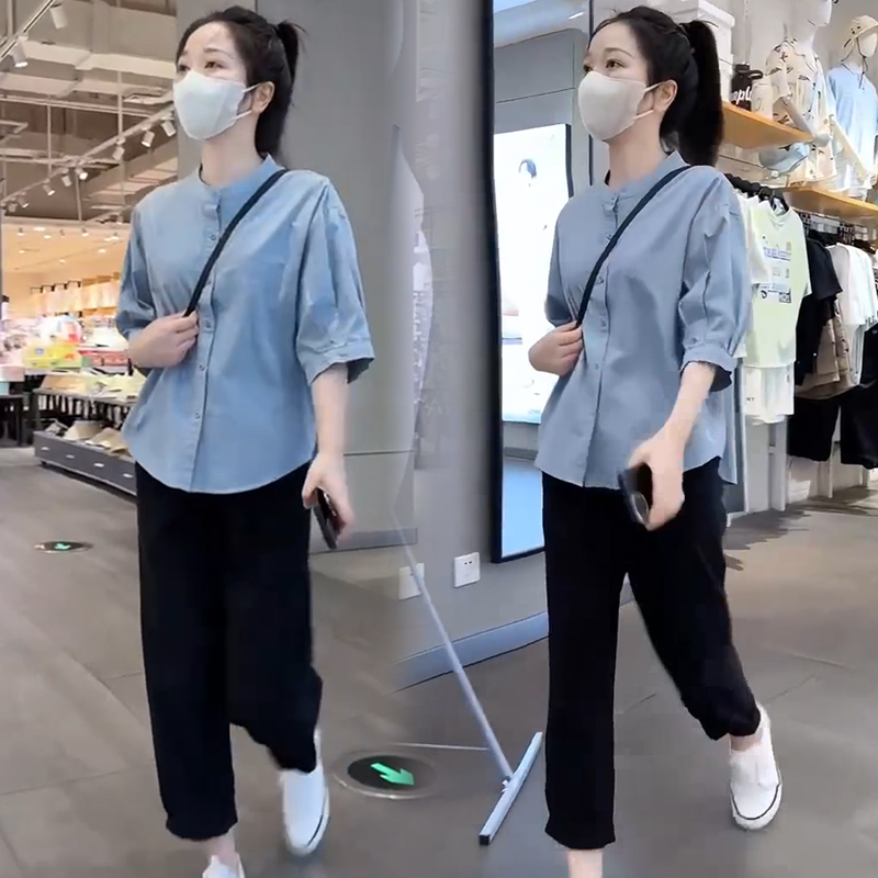 2025超火夏装一整套女衬衫休闲裤