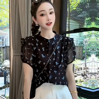 洋气碎花衬衫女气质减龄宽松上衣
