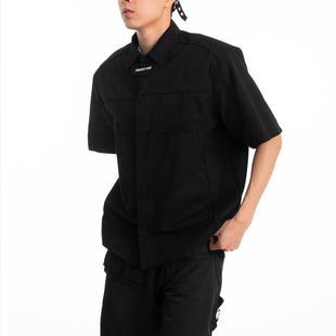 衬衫 LEARL机能短袖 衬衣男可拆垫肩外套vibe现货 GRAILZ 邓为同款