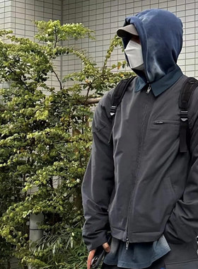 清仓FAR ARCHIVE LEARL秋冬尼龙垫肩夹克水洗做旧重磅拉链外套