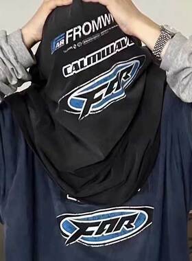 FAR ARCHIVE LERAL 新款水洗漂白做旧裂纹印花弹幕机车赛车短袖男