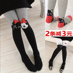 儿童连裤袜女童打底裤春秋薄款纯棉小女孩女宝宝连体袜子中厚公主