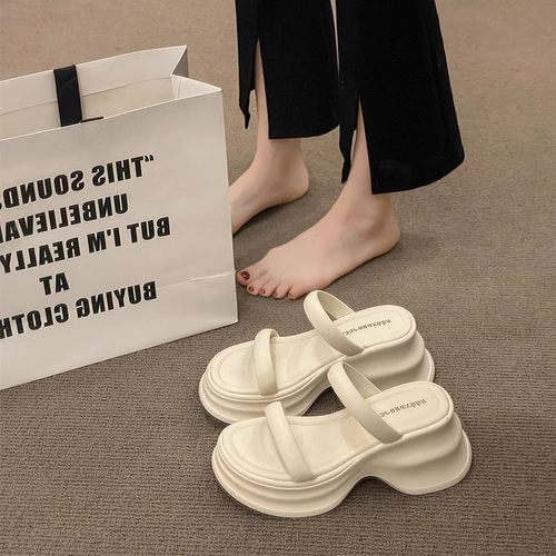 高跟拖鞋女高级感小个子厚底凉拖