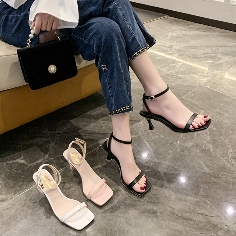 时装凉鞋2026新款夏季时尚仙女风细跟百搭性感一字扣带气质高跟鞋