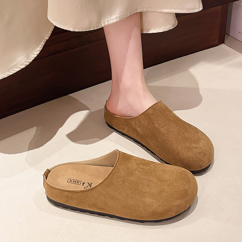 复古包头拖女外穿搭配裙子半拖鞋