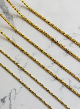 佛牌链子泰国18k金色女玉坠挂链