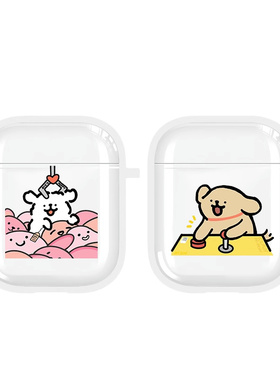 线条小狗耳机适用于苹果AirPods4情侣款3代可爱AirPodsPro3保护套4代卡通