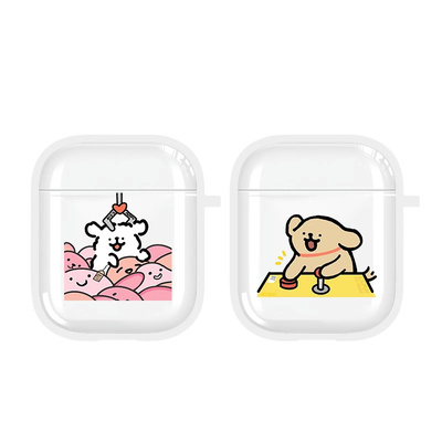 线条小狗耳机适用于苹果AirPods4情侣款3代可爱AirPodsPro3保护套4代卡通