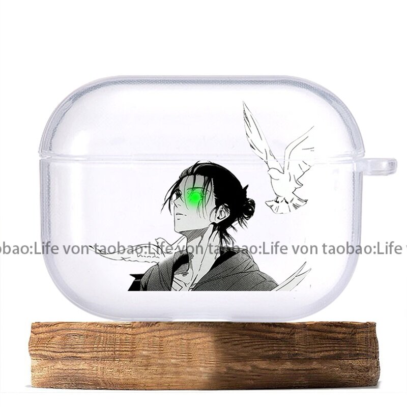 新款进击的巨人艾伦适用airpodspro3保护套苹果3蓝牙耳机套动漫1/2代透明软壳4代降噪款鸽子