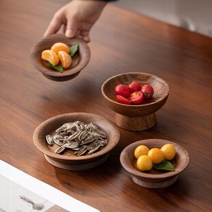 果盘零食盘新年高脚实木客厅茶几家用2026新款乔迁结婚干货果盆