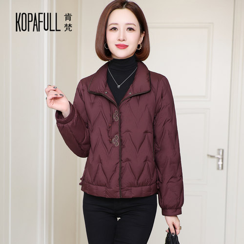 中式立领加厚短款羽绒服女2025冬