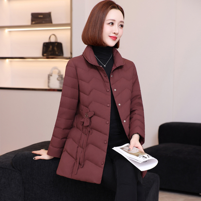 洋气国风轻薄羽绒服女中长款