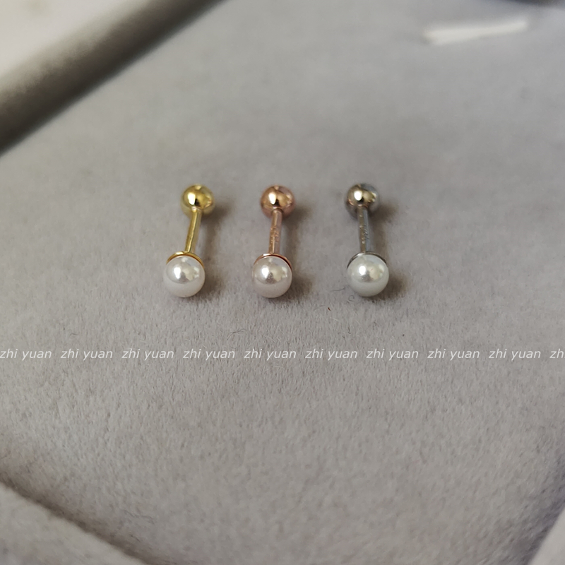 超小珍珠纯银耳钉气质耳骨钉女
