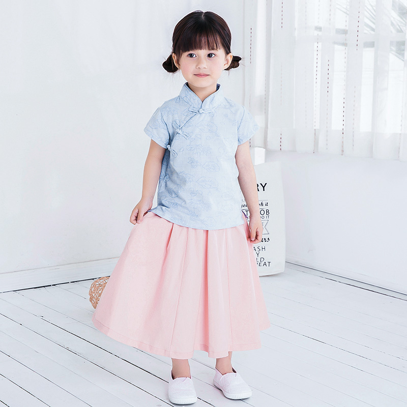民国风改良旗袍棉麻唐装上衣女童夏童装汉服儿童国学服装纯棉童装在类目 童装/婴儿装/亲子装, 儿童旗袍/唐装/民族服装, 旗袍中 - 来自Buy2taobao.com提供专业的淘宝代购服务