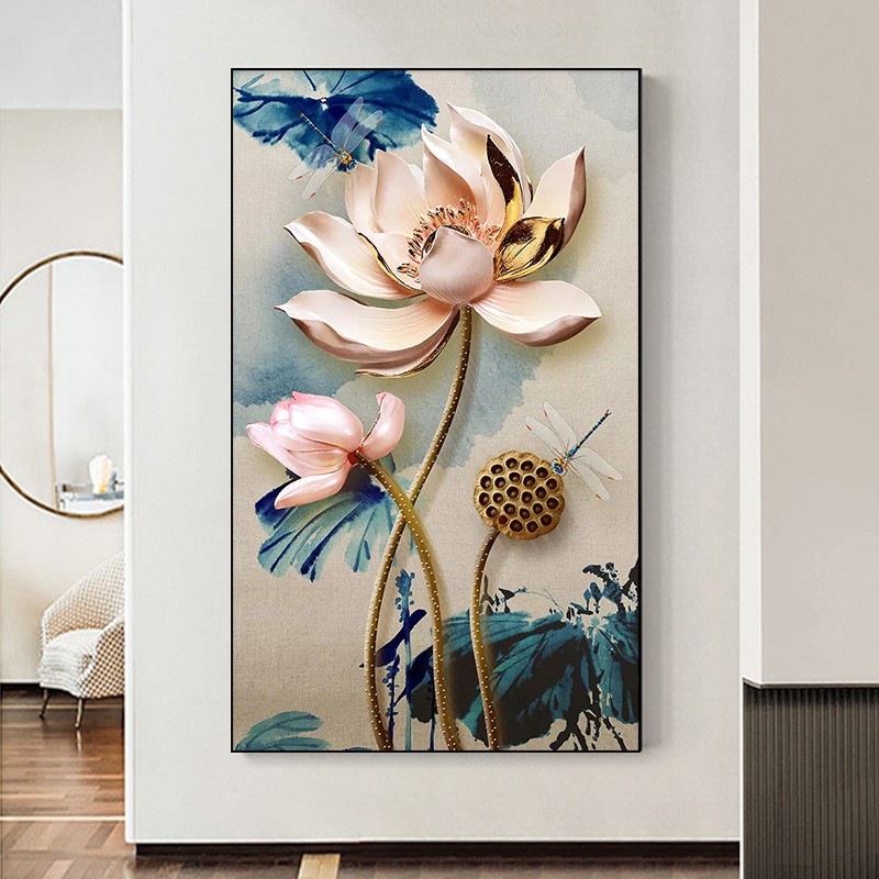 十字绣满绣花卉线绣简单小画客厅