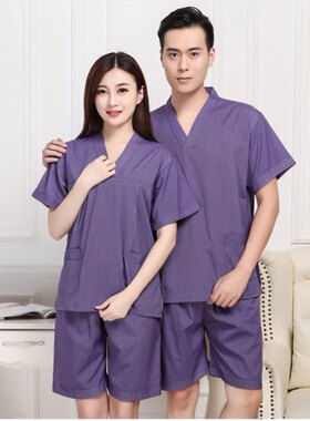 纯棉桑拿按摩男女款汗蒸按摩套装