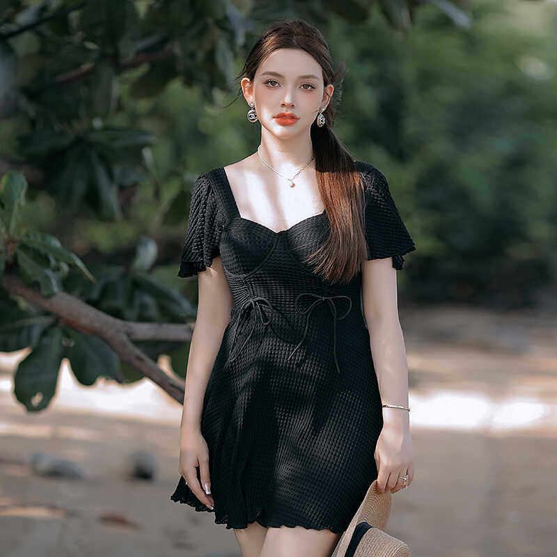 泳衣女2024新款裙式连体泡温泉显瘦高级感遮肚加肥加大码保守泳装,运动/瑜伽/健身/球迷用品,连体泳衣,淘宝优惠券,粉丝福利购,淘宝优惠卷