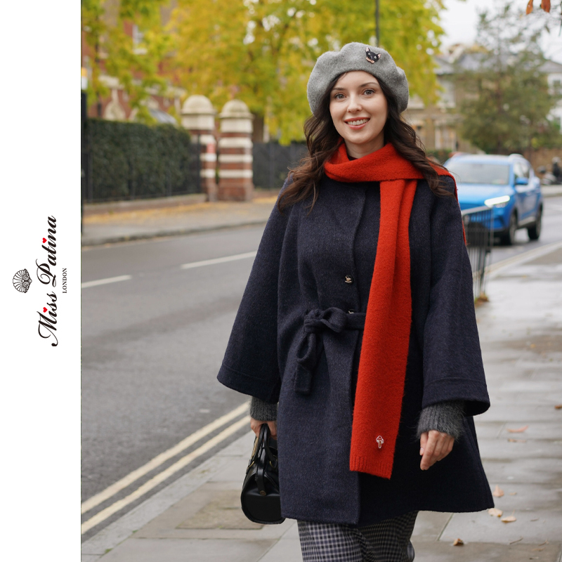 MP优雅毛呢假两件宽松版大衣外套