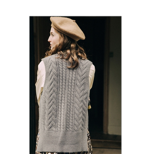 MP英伦复古原创设计 英格兰学院风怀旧Vintage百搭柔软背心开衫