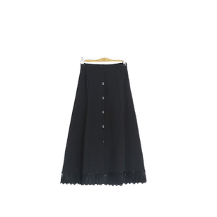 MP英伦复古原创设计 优雅气质蕾丝边显瘦高腰黑色半裙