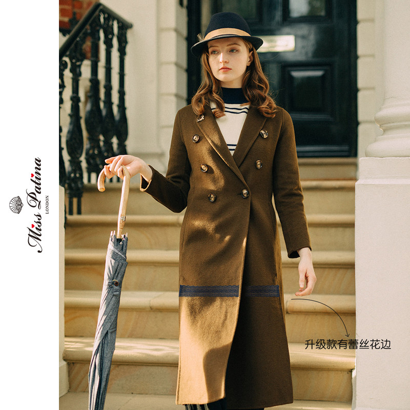 MP英伦复古原创设计优雅气质高级羊毛双面呢修身显瘦长款大衣外套,女装/女士精品,毛呢外套,淘宝优惠券,粉丝福利购,淘宝优惠卷