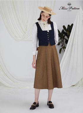 MP英伦复古原创设计 民族风格优雅通勤方领英伦背心马甲外套