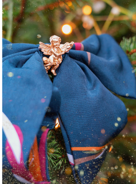 MP英伦复古手工缝制小天使气质大蝴蝶结头饰发饰发夹