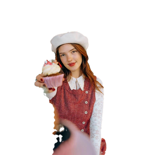 MP复古原创设计  Dr.Who同款英伦学院风树莓红背心裙新年圣诞