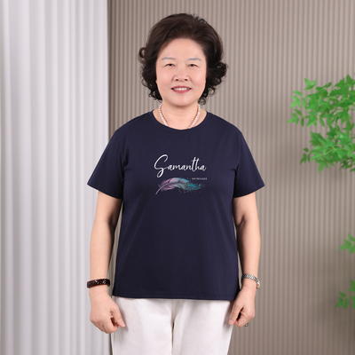 不起球不褪色中老年妈妈夏装T恤