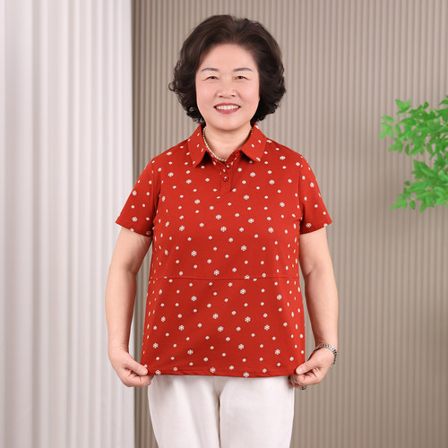 宽松棉质上衣中老年polo衫T恤