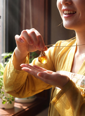 禅木匠黄水晶原石吊坠