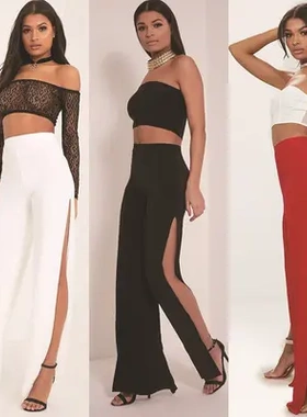 Recommended Side Large Split Straight Trousers Sexy Legless