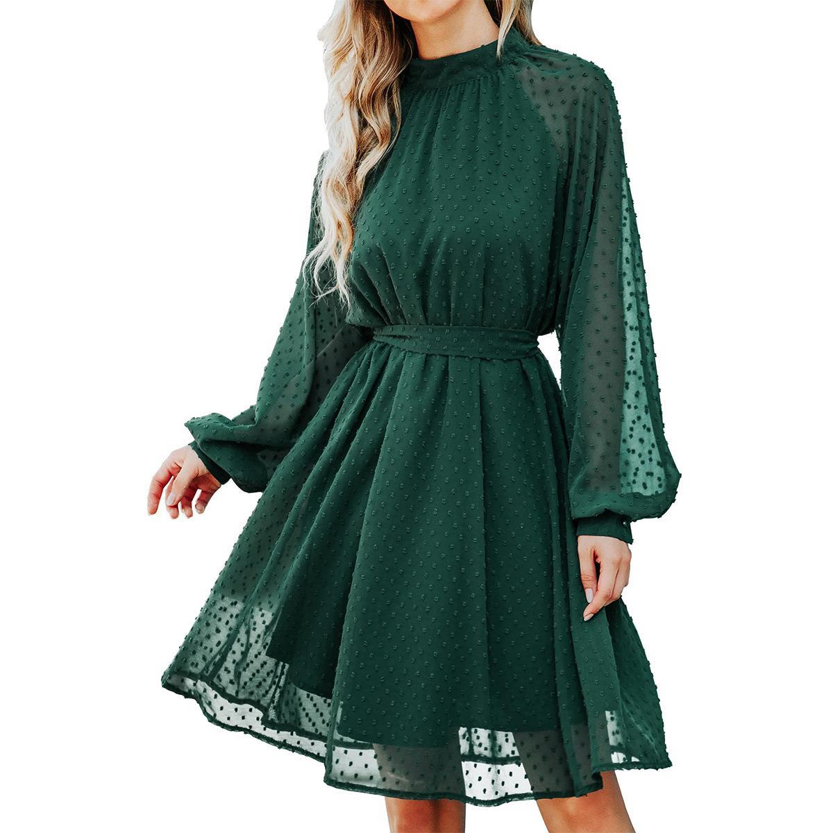 Women wedding guest dress long sleeve elegant chiffon dress 女装/女士精品 连衣裙 原图主图