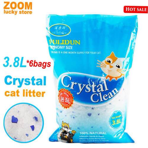 3.8L*6bags Crystal cat CrystaL sand Cat toiLet toiLet
