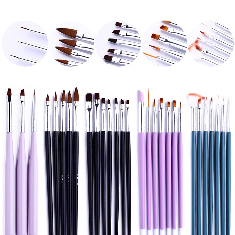 UV Gel Nail Art Brush Polish Painting Pen Kit/美甲光疗点钻笔-封面