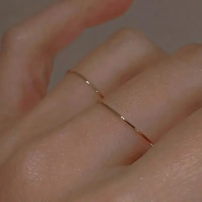 款极细素圈光面女关节戒指件套