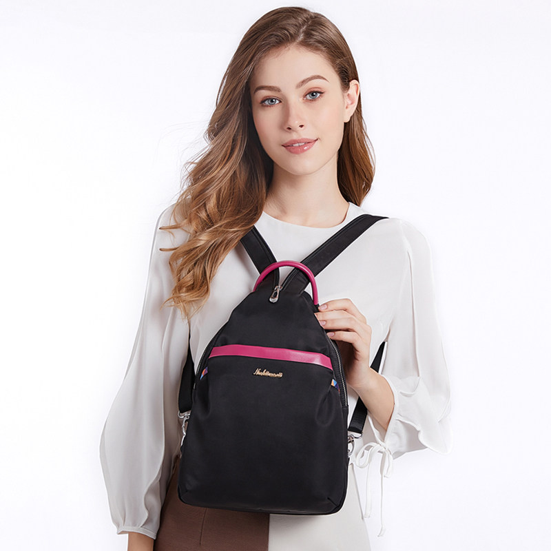 时尚双肩包女2025年新款百搭女士斜挎胸包轻便牛津布多用小背包