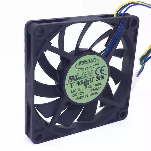 EVFLOW R127010BU 12V 0.45A 7CM 7010 4线pwm超薄静音散热风扇