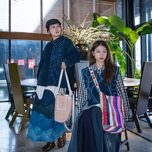 抱朴 孤品 原创设计 手工裂织布斜挎单肩小包便携式收纳包旅行包