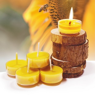 蜂蜡蜡烛杯 4小时祈祷瑜伽华德福蜜蜡手工 净化空气蜜蜡香薰烛台
