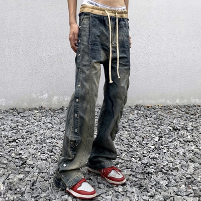 白菜coke街头抽绳排扣ins垂感