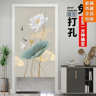 包邮 新疆西藏 门帘布艺免打孔卧室家用布帘半帘隔断帘客厅卫生间厨