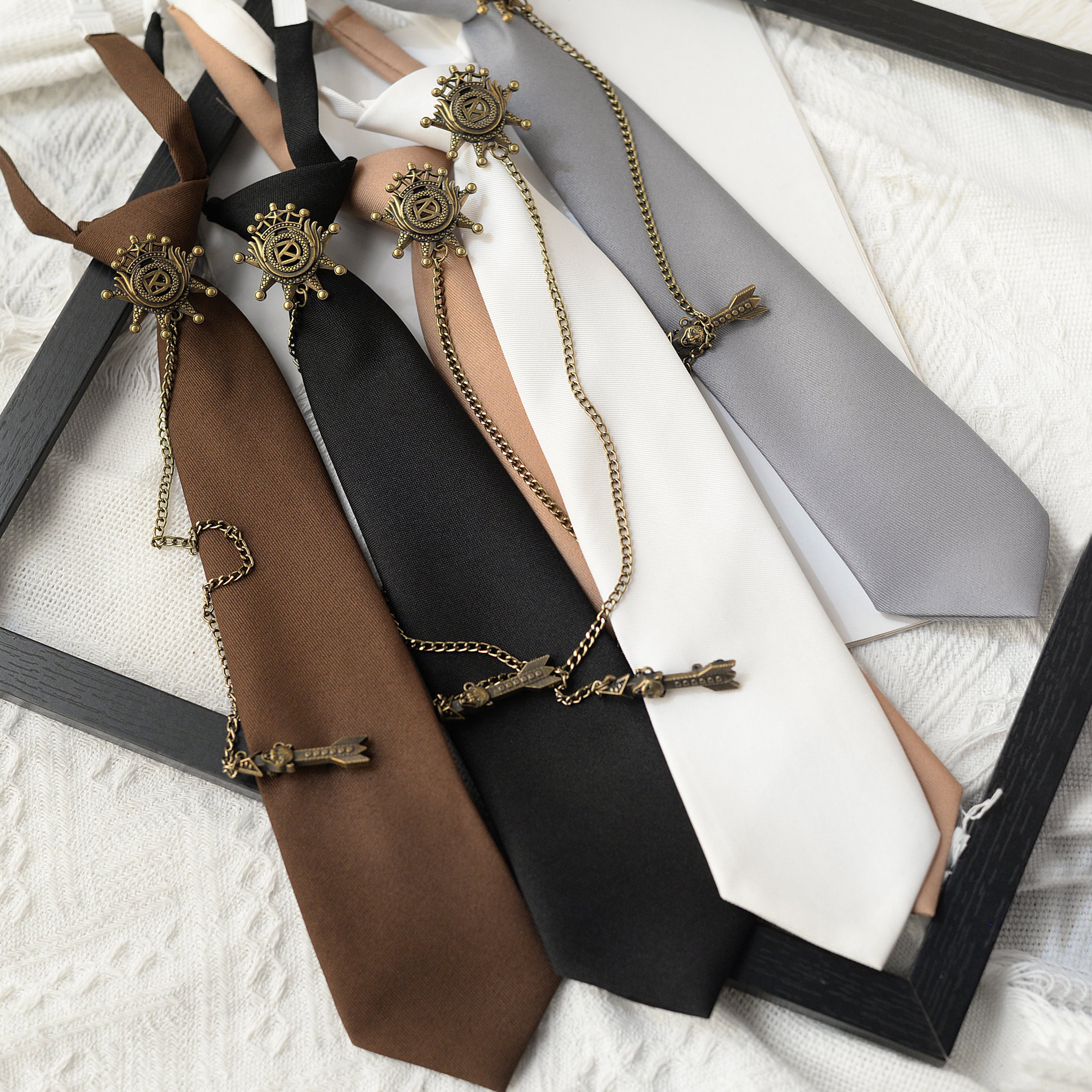 青古徽章领带时尚休闲复古