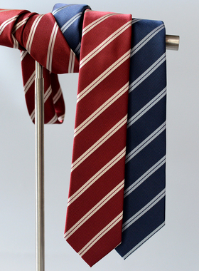 【霖悦君】赤金绀条纹领带jk校供学院风衬衫配饰休闲dk男日系百搭