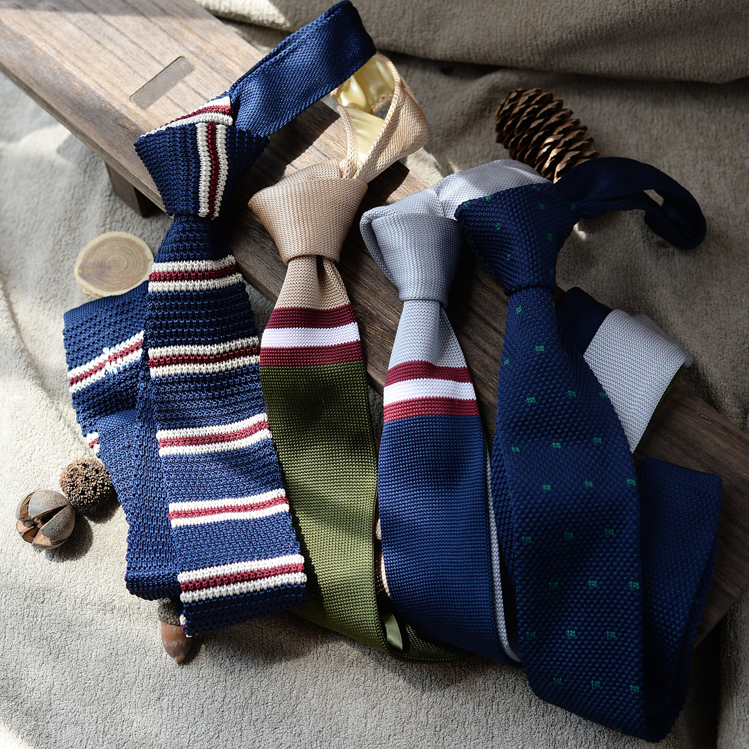 针织条纹领带平头独特毛线复古英伦学院风装饰手打百搭横纹窄版潮,服饰配件/皮带/帽子/围巾,领带,淘宝优惠券,粉丝福利购,淘宝优惠卷