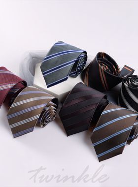 jk制服领带dk配饰男女学院风日系基础百搭校供咖色条纹甜酷复古